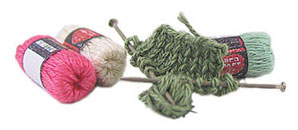 Dollhouse Miniature Knitting In Progress Assorted with 3 Skeins